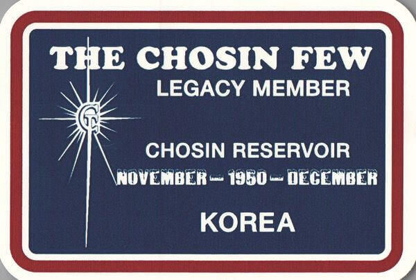 The Chosin Few Legacy Member Decal, Chosin Reservoir, November - December 1950, Korea
