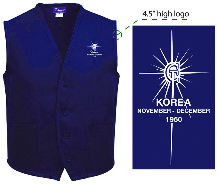 Blue Vest with White Chosin Few Logo